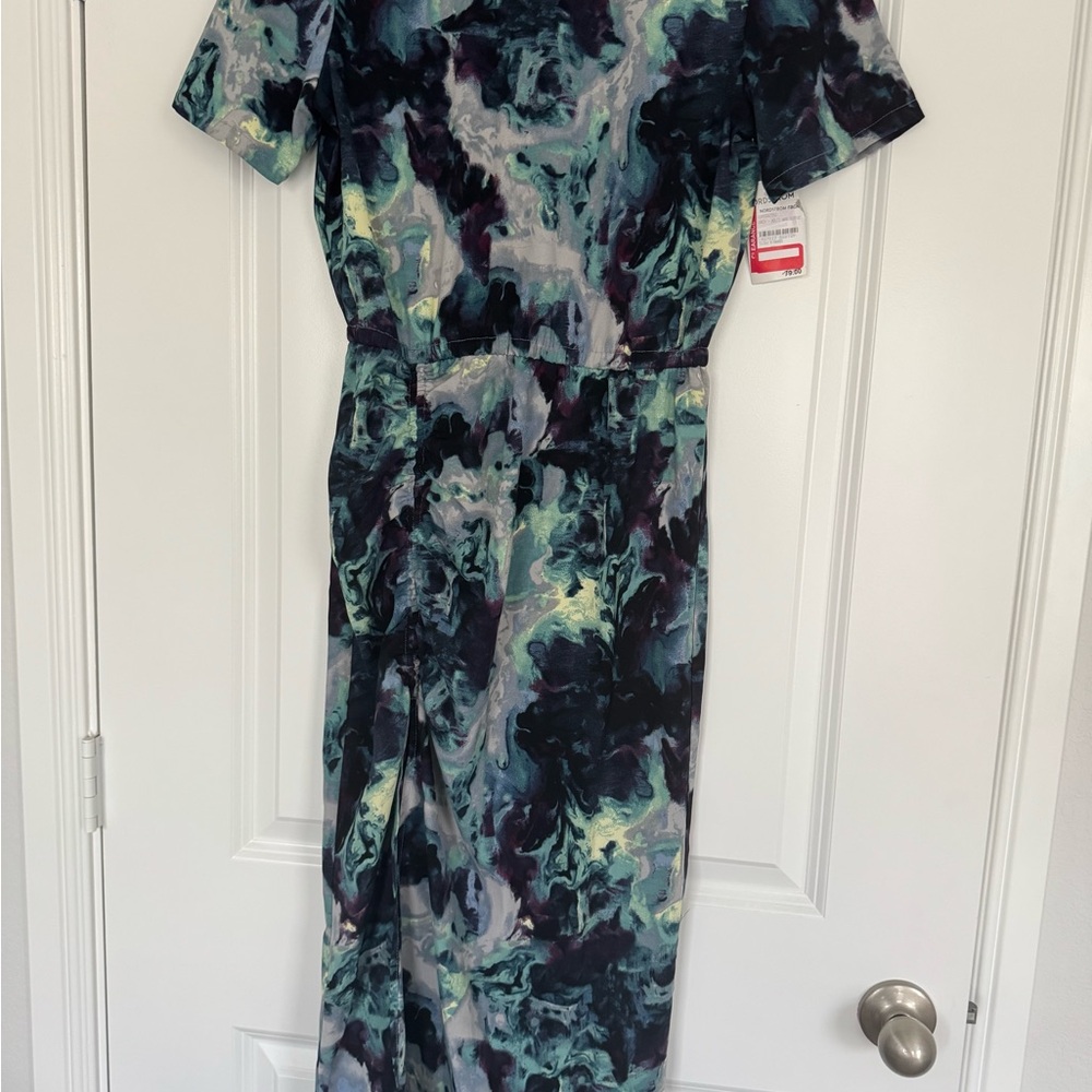 Open Edit Womens Ruched Detail Midi Dress